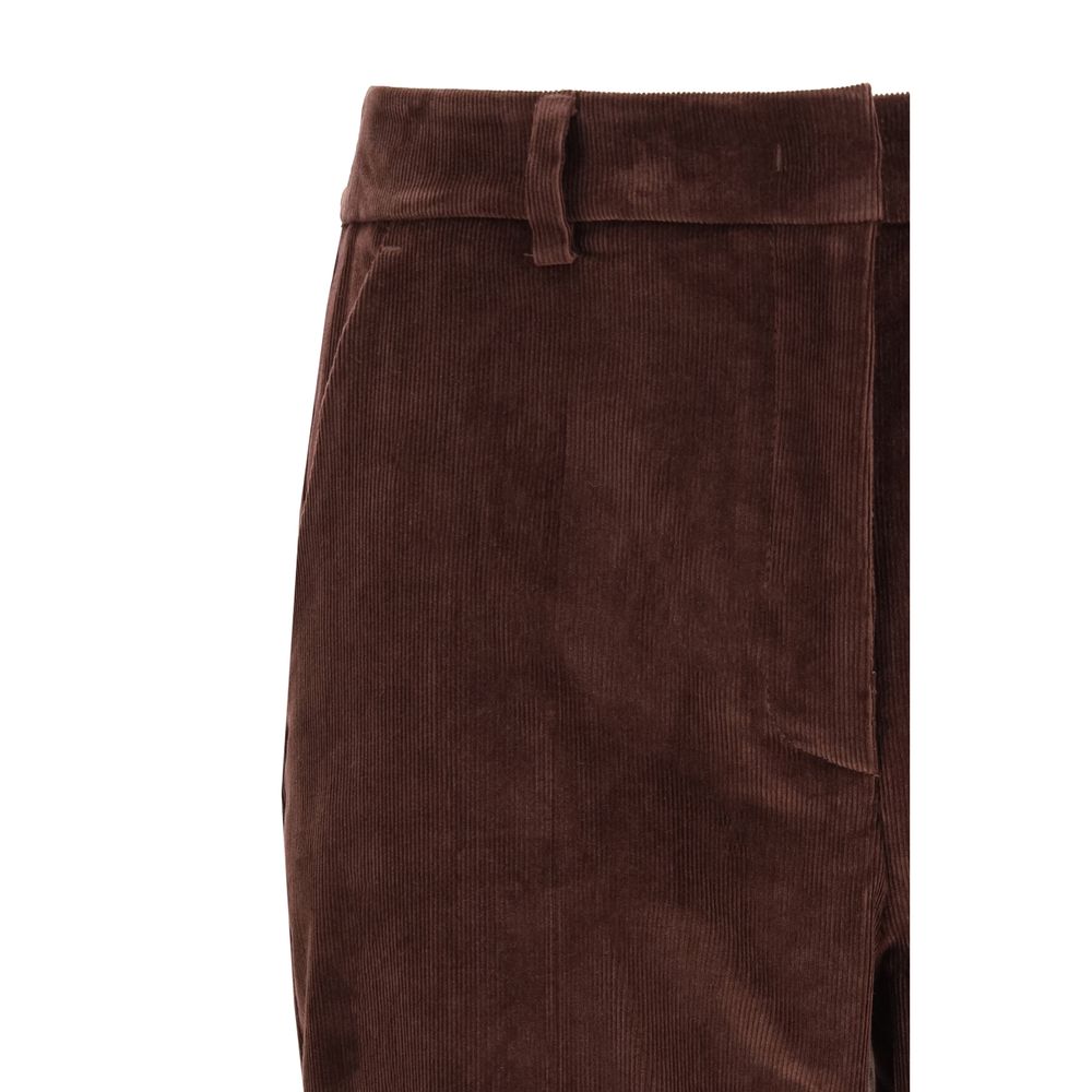 Bordeaux Cotton Cropped Pants