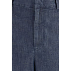 Blue Cotton Bermuda Shorts