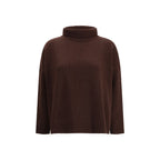 Brown Fleece Wool Turtleneck