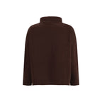 Brown Fleece Wool Turtleneck