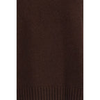 Brown Fleece Wool Turtleneck