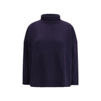 Blue Fleece Wool Turtleneck