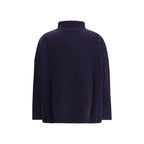 Blue Fleece Wool Turtleneck