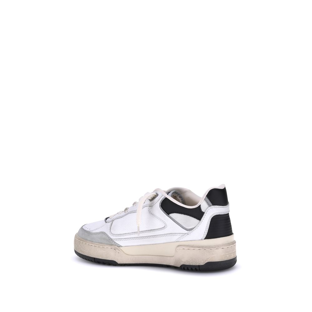 White Calf Leather Bos Taurus Chunky Sneakers