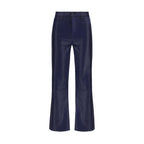 Blue Cotton High-Waisted Jean
