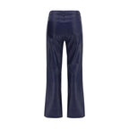 Blue Cotton High-Waisted Jean