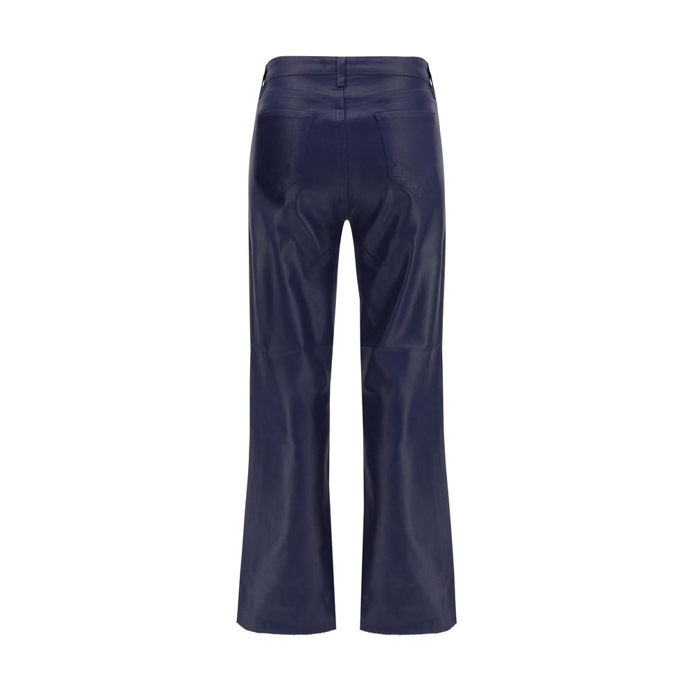 Blue Cotton High-Waisted Jean