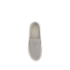 Beige Calf Leather Bos Taurus Slip-On Loafers