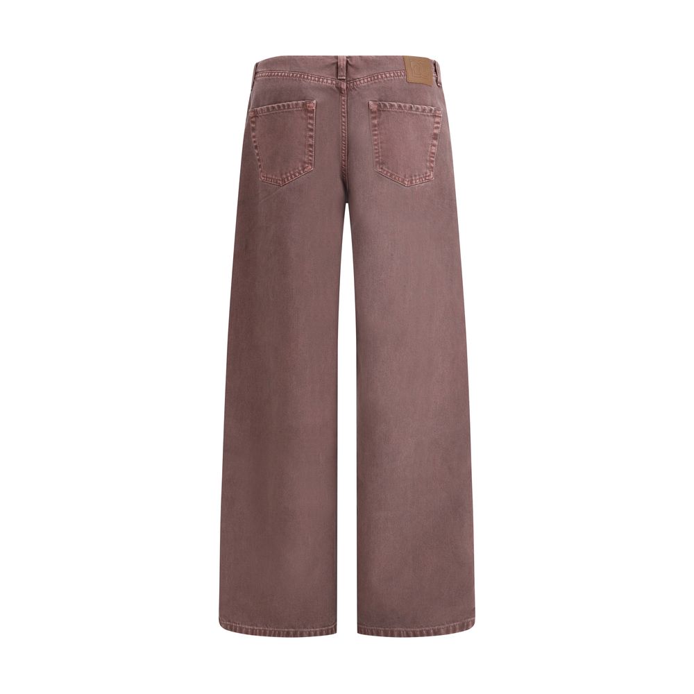Brown Cotton Relaxed Fit Jeans