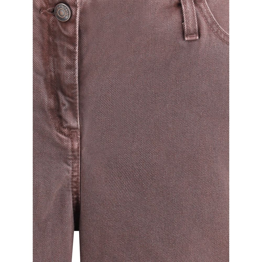 Brown Cotton Relaxed Fit Jeans