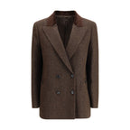 Brown Fleece Wool Blazer