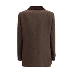 Brown Fleece Wool Blazer