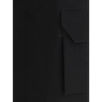 Black Fleece Wool Midi Skirt