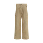 Beige Cotton Cargo Pants
