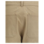 Beige Cotton Cargo Pants