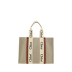 Beige Linen Shoulder Bag