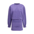 Purple Cotton Casual Dress