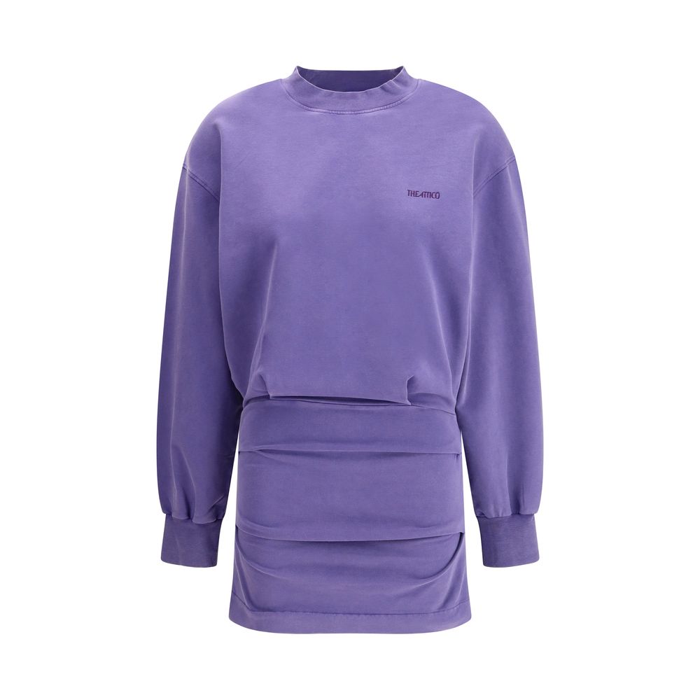 Purple Cotton Casual Dress