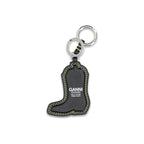 Black Recycled Leather Keychain