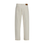 White Cotton Straight-Leg Jeans