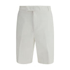 White Polyester Bermuda Shorts