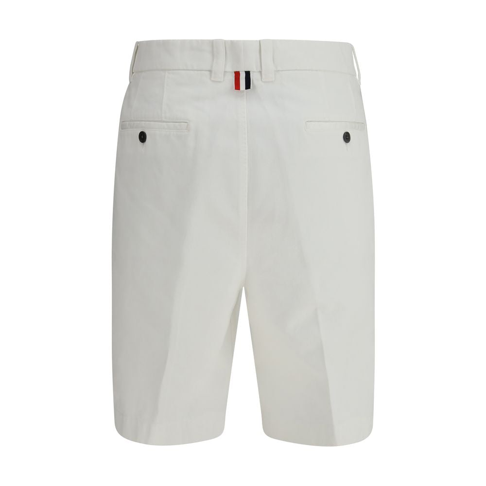 White Polyester Bermuda Shorts
