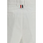 White Polyester Bermuda Shorts