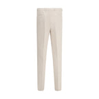 Cream Cotton Casual Pants