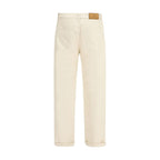 White Cotton High-Waisted Jean