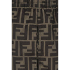 Brown Polyester Swim Shorts