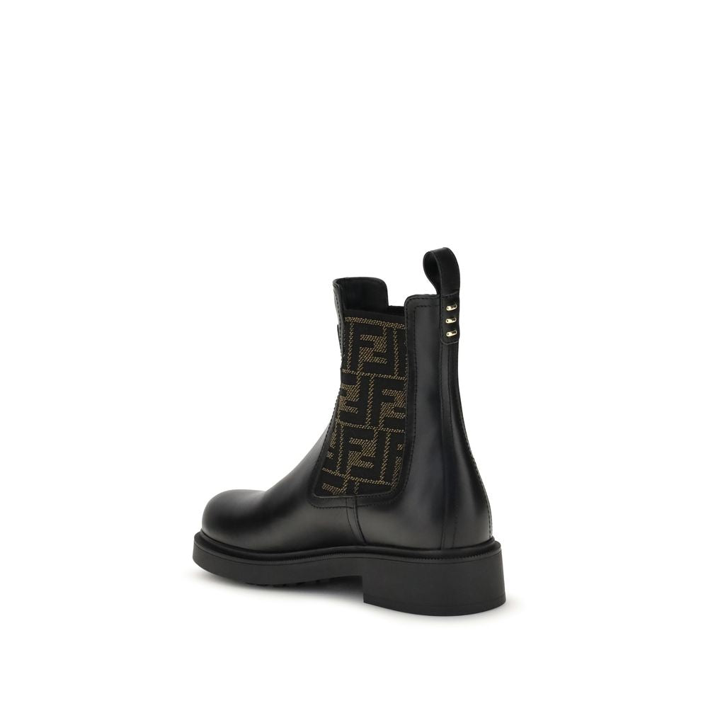 Black Calf Leather Bos Taurus Ankle Boots