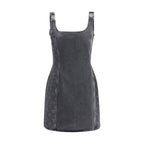 Gray Cotton Casual Dress