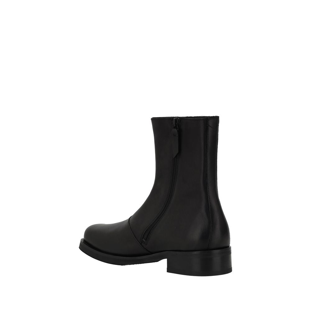 Black Calf Leather Bos Taurus Ankle Boots