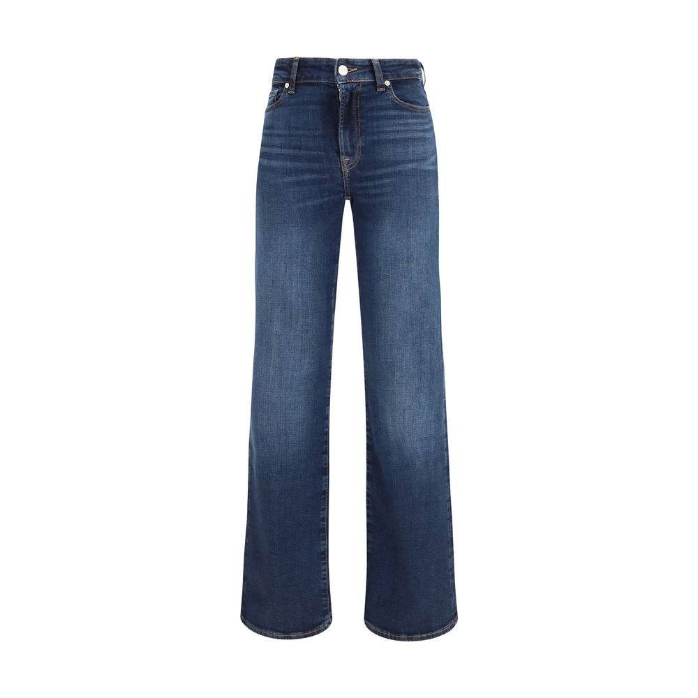 Blue Cotton Bootcut Jeans