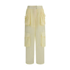 Yellow Polyester Cargo Pants