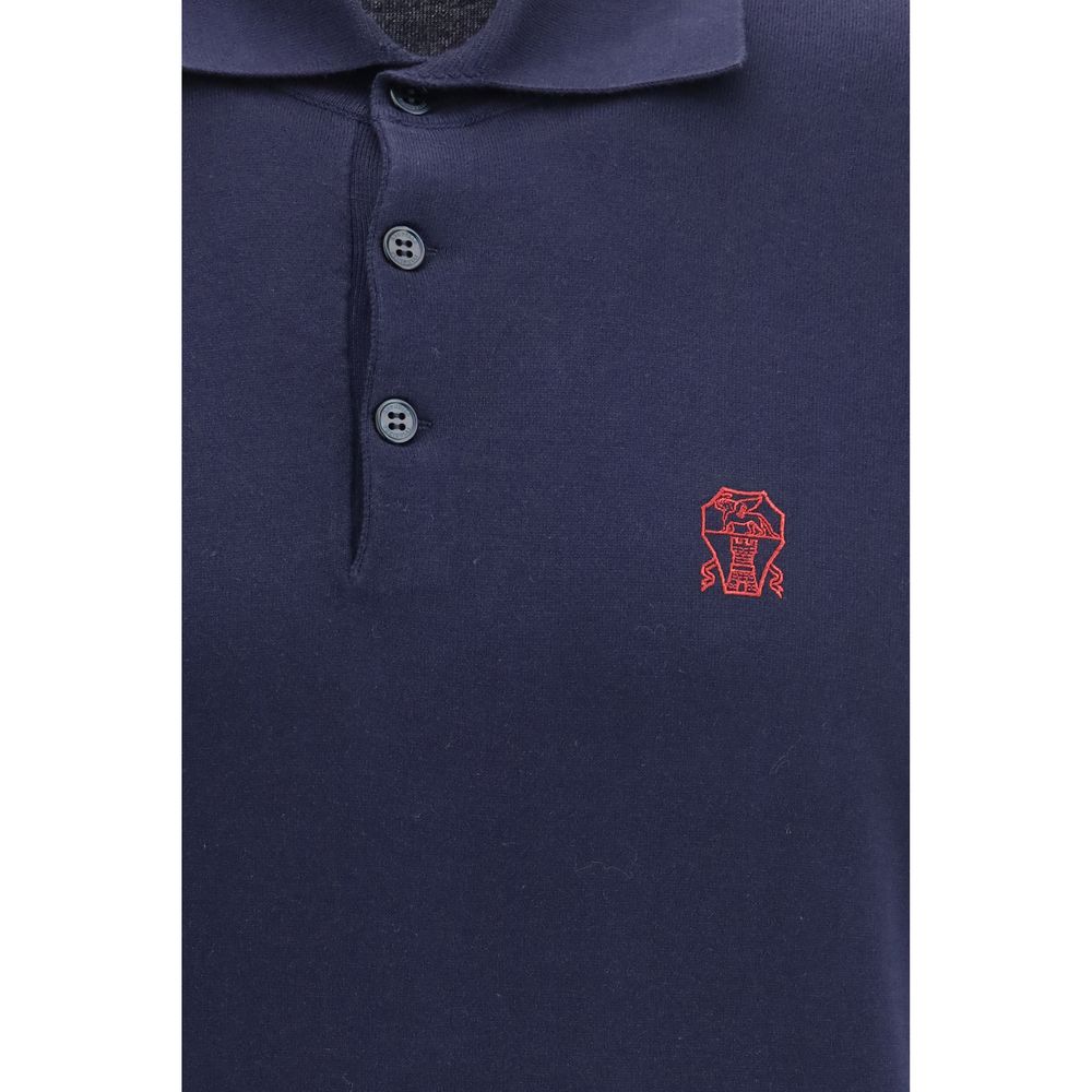 Blue Cotton Polo Shirt