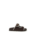 Brown Fabric Sandals