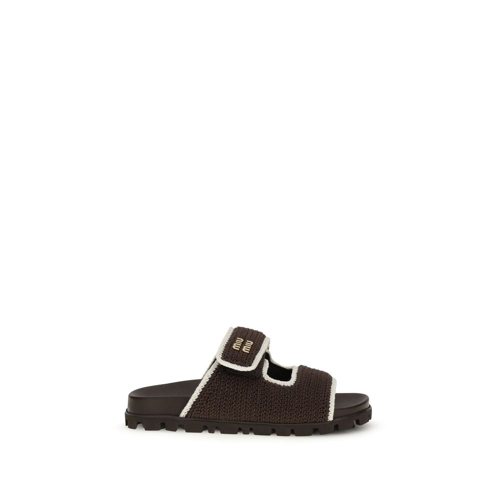 Brown Fabric Sandals