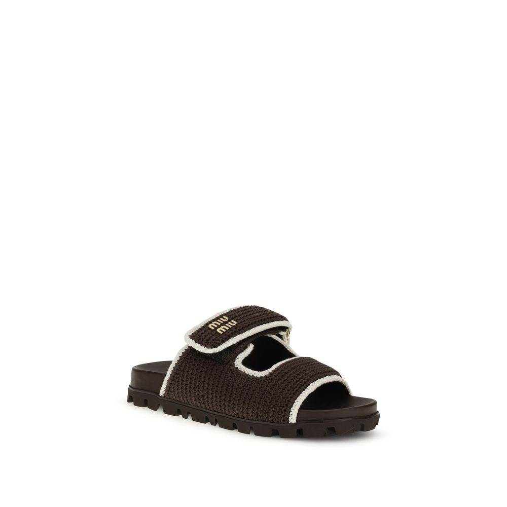 Brown Fabric Sandals