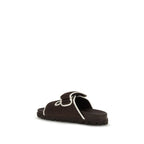 Brown Fabric Sandals
