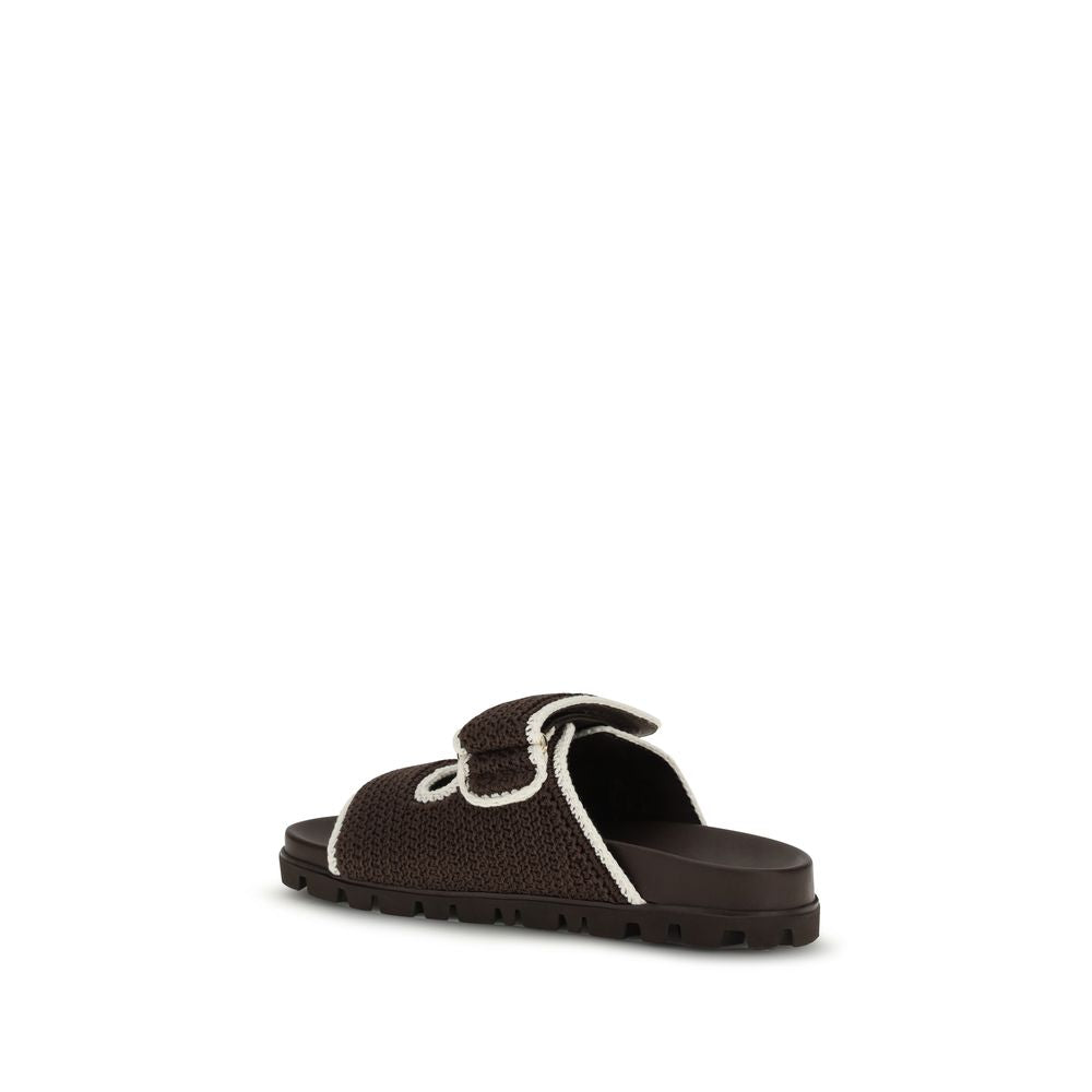 Brown Fabric Sandals