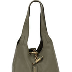 Green Buffalo Leather Shoulder Bag