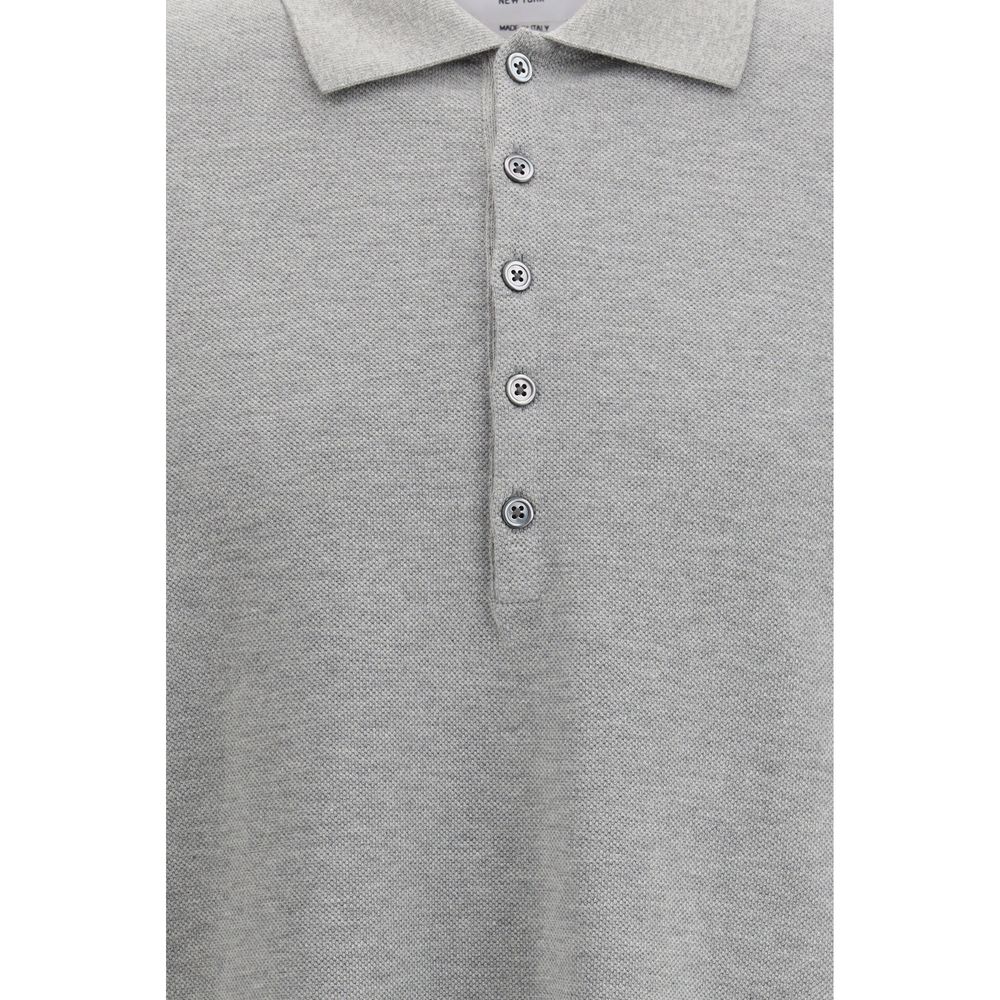 Gray Cotton Polo Shirt