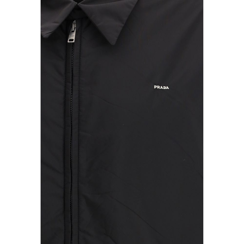 Black Recycled Polyamide Full-Length Jacket