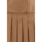 Brown Silk Mini Skirt