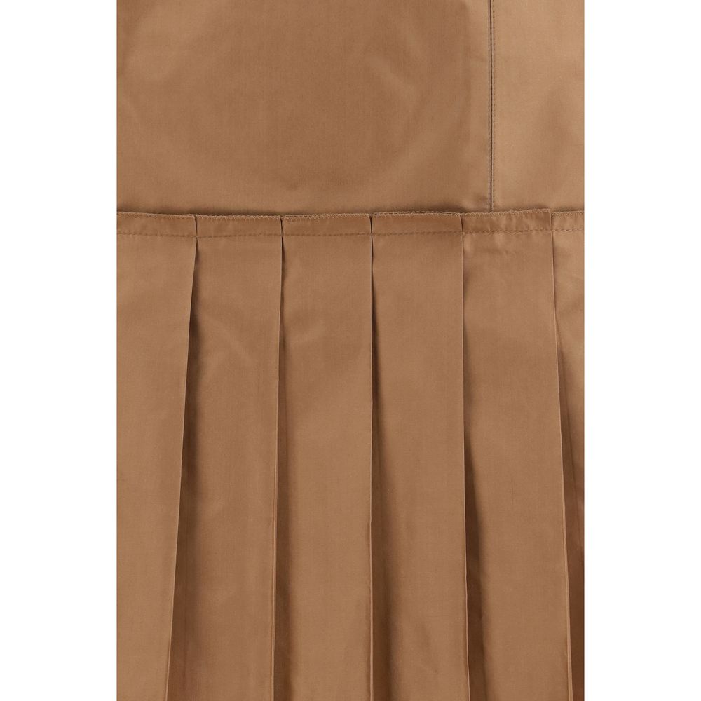 Brown Silk Mini Skirt