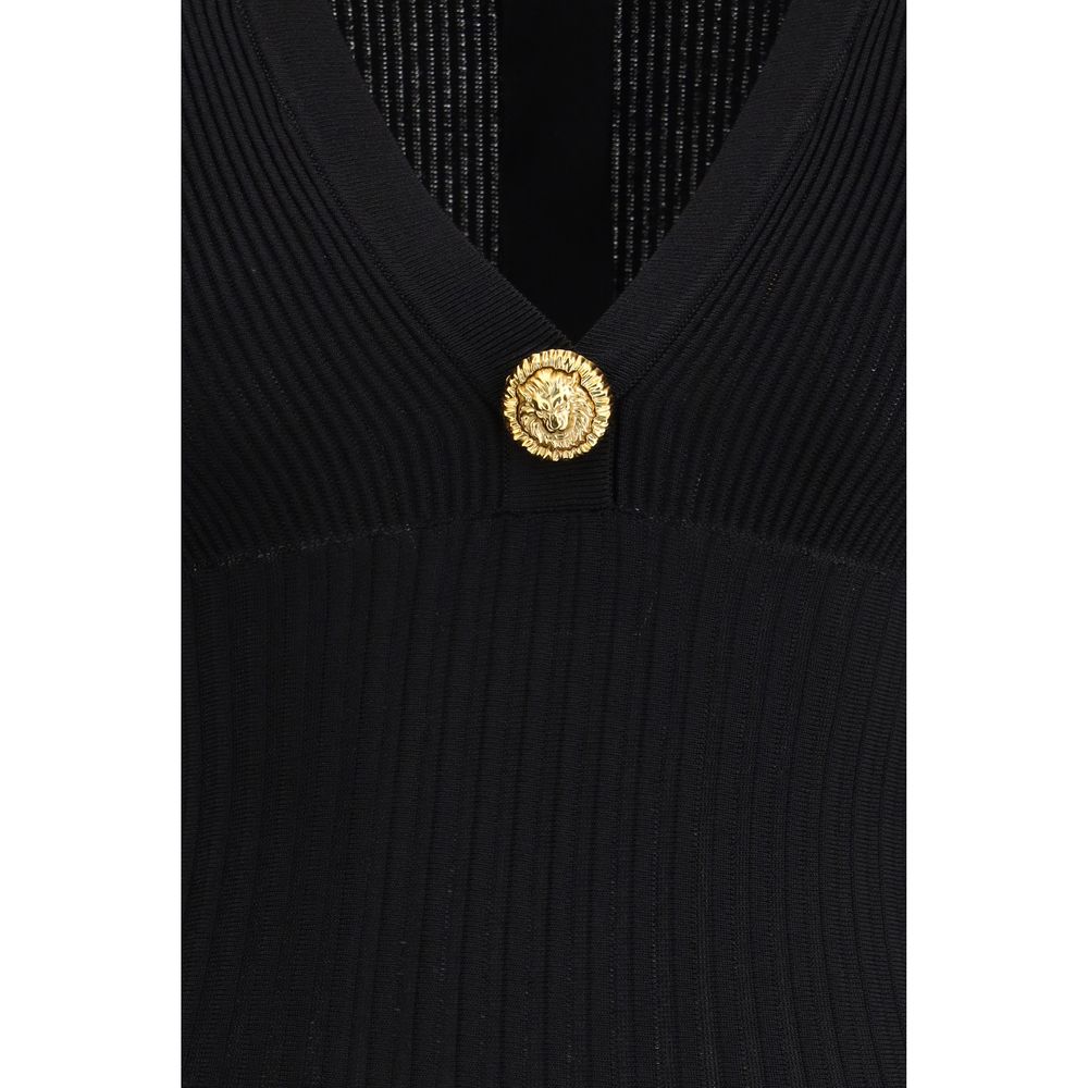 Black Viscose Casual Dress