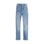 Blue Cotton Relaxed Fit Jeans