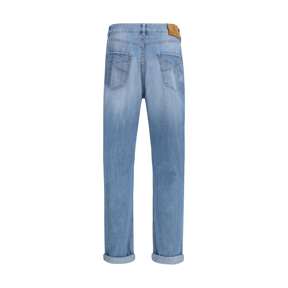 Blue Cotton Relaxed Fit Jeans