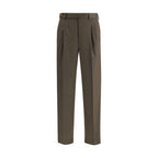 Bicolor Fleece Wool Casual Pants